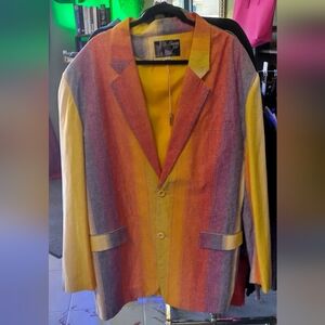 Smokey Joe's 2X Rainbow Striped Suit Jacket